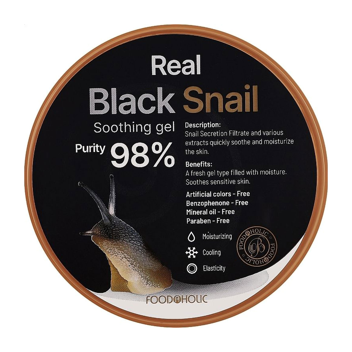 Гель для обличчя та тіла Food A Holic Real Black Snail Soothing Gel з екстрактом муцину чорного равлика, 300 мл