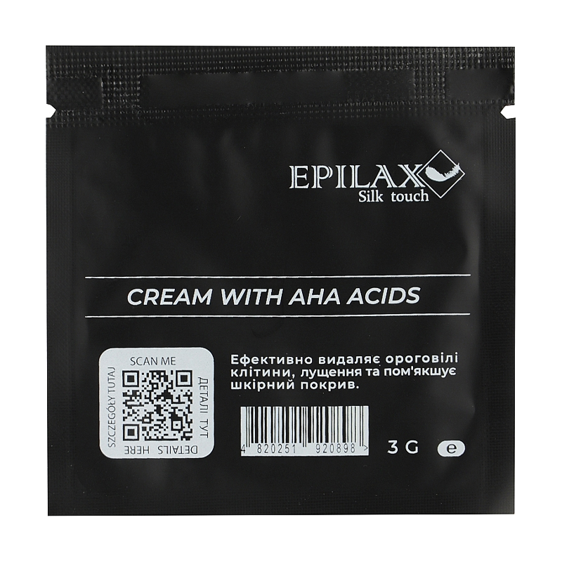 Крем-пілінг для тіла Epilax Silk Touch Cream з АНА-кислотами 5% pH 4.2, 3 мл