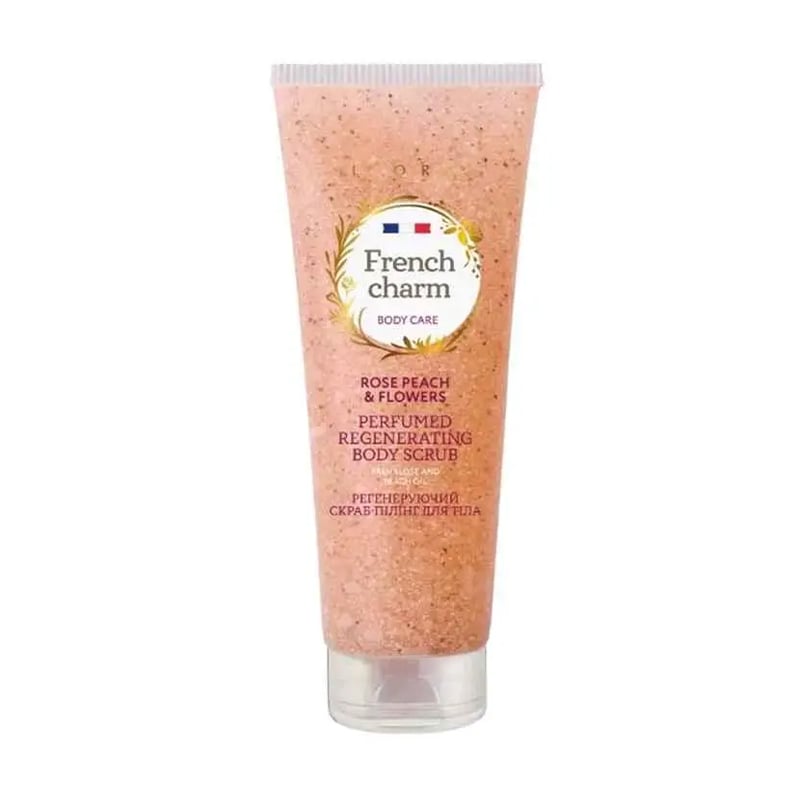 Регенерувальний скраб-пілінг для тіла Liora French Charm Rose Peach &amp; Flowers, 260 мл